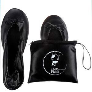 Pidoli Ballet Flats -Women's Foldable Portable Travel Roll Up Shoes with Pouch